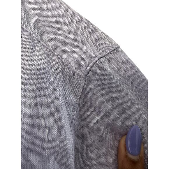 J. Jill Love Linen Purple Lagenlook Coastal Long Sleeve Blouse Size Large Petite - Picture 6 of 11